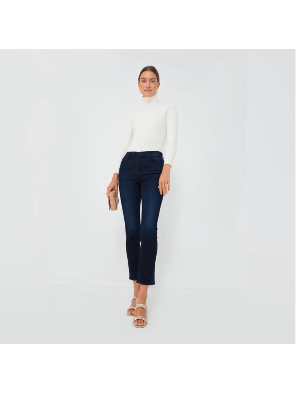 MOTHER The Mid Rise Dazzler Ankle Jeans Now Or Never Dark Wash Size 24